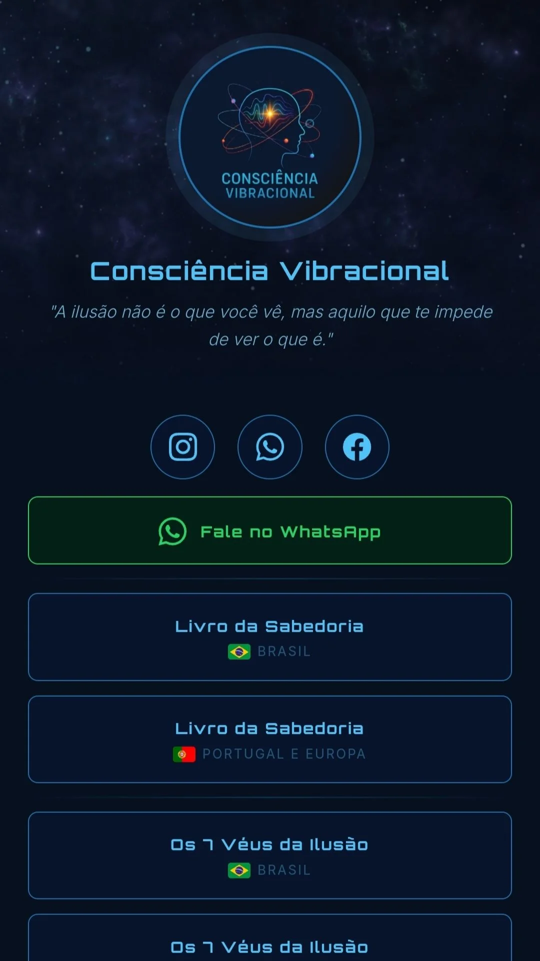 Bio site — Consciência Vibracional