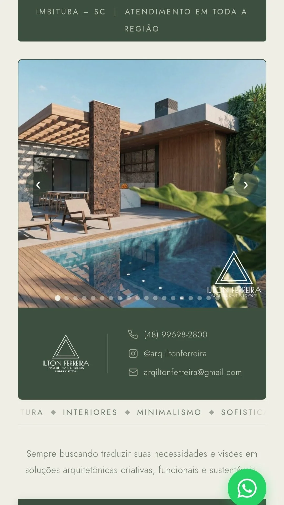 Bio site — Ilton Ferreira Arquitetura e Interiores