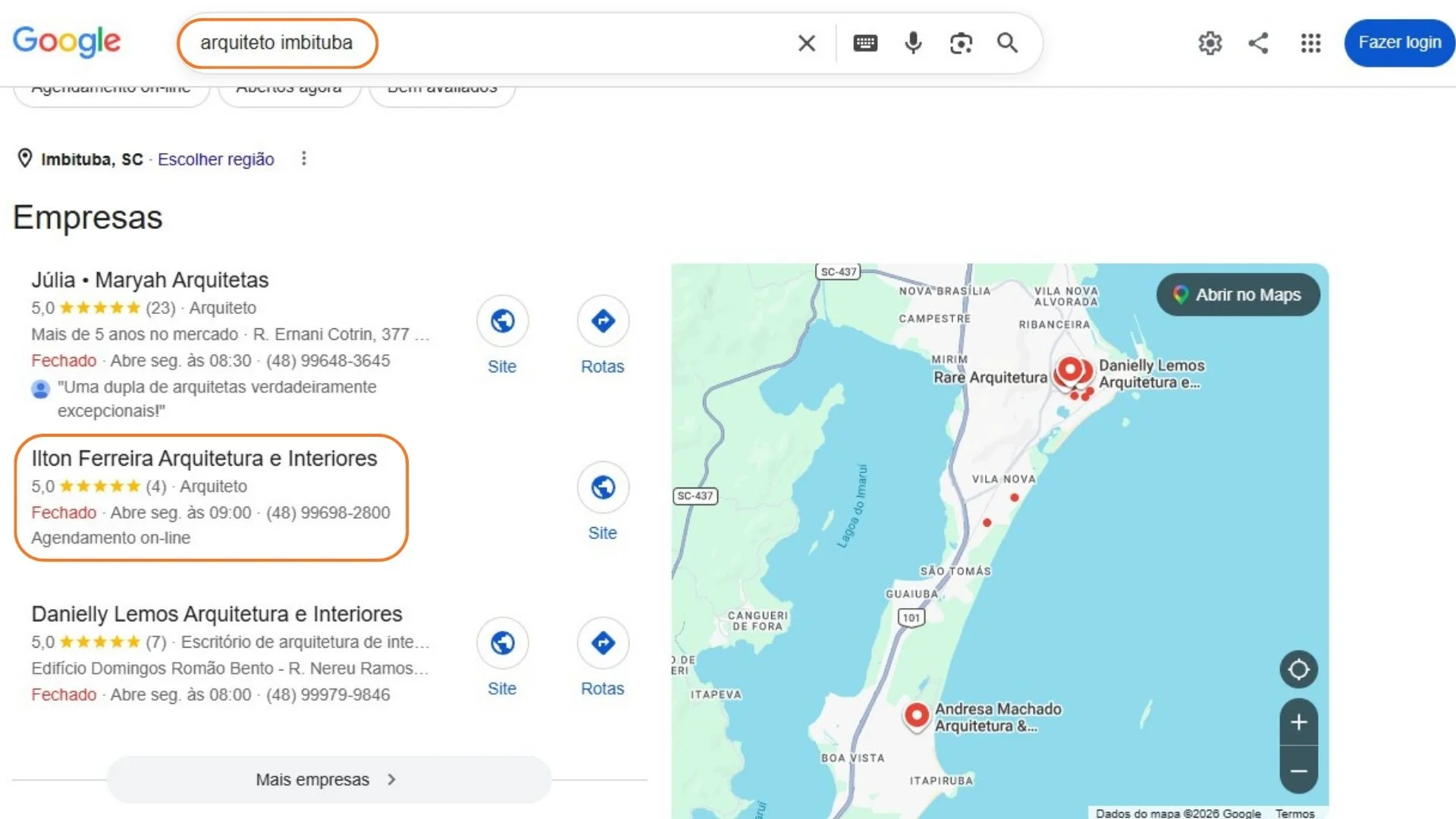 Perfil da Empresa no Google do Ilton Ferreira — print 1