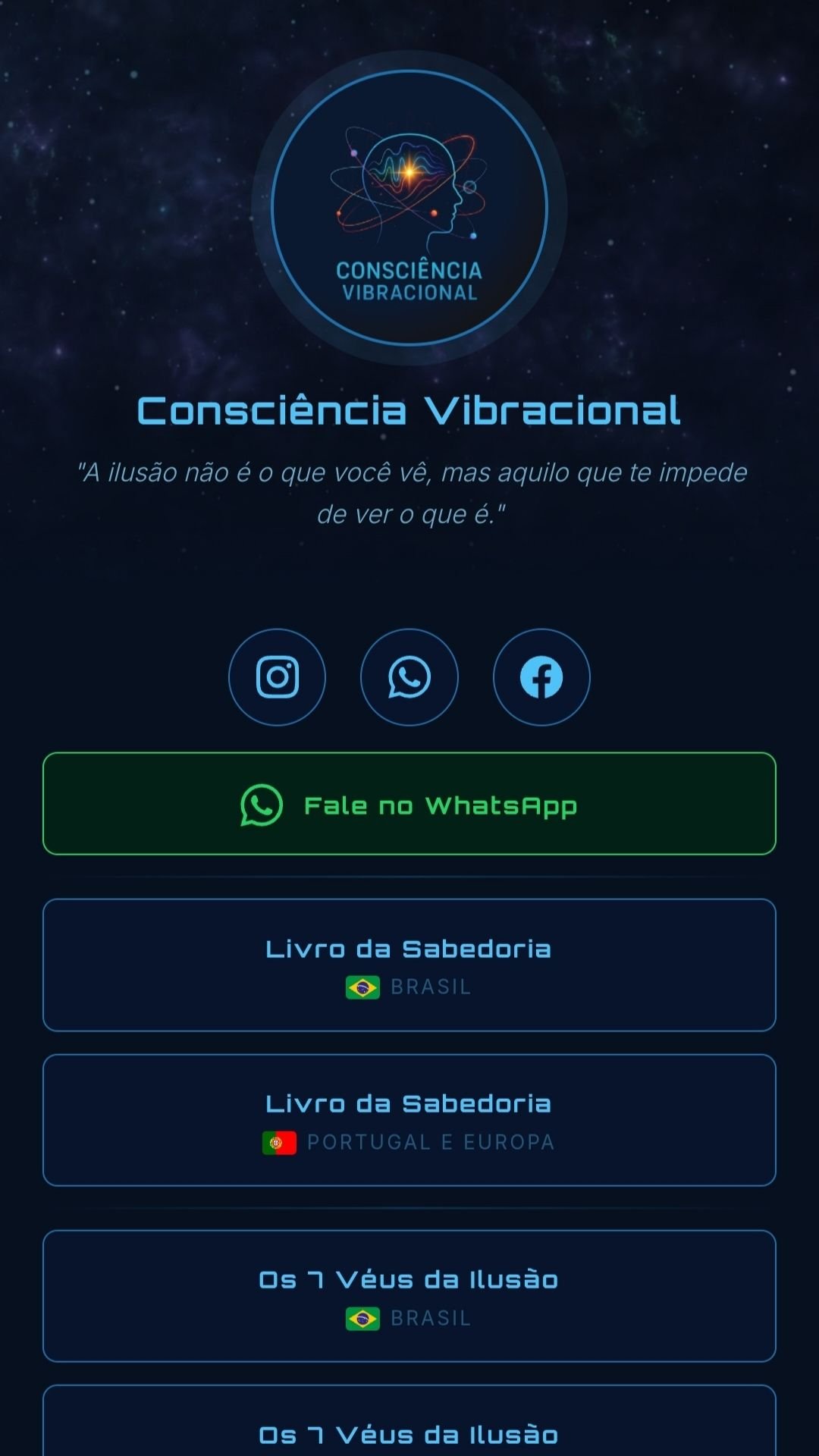 Bio site — Consciência Vibracional