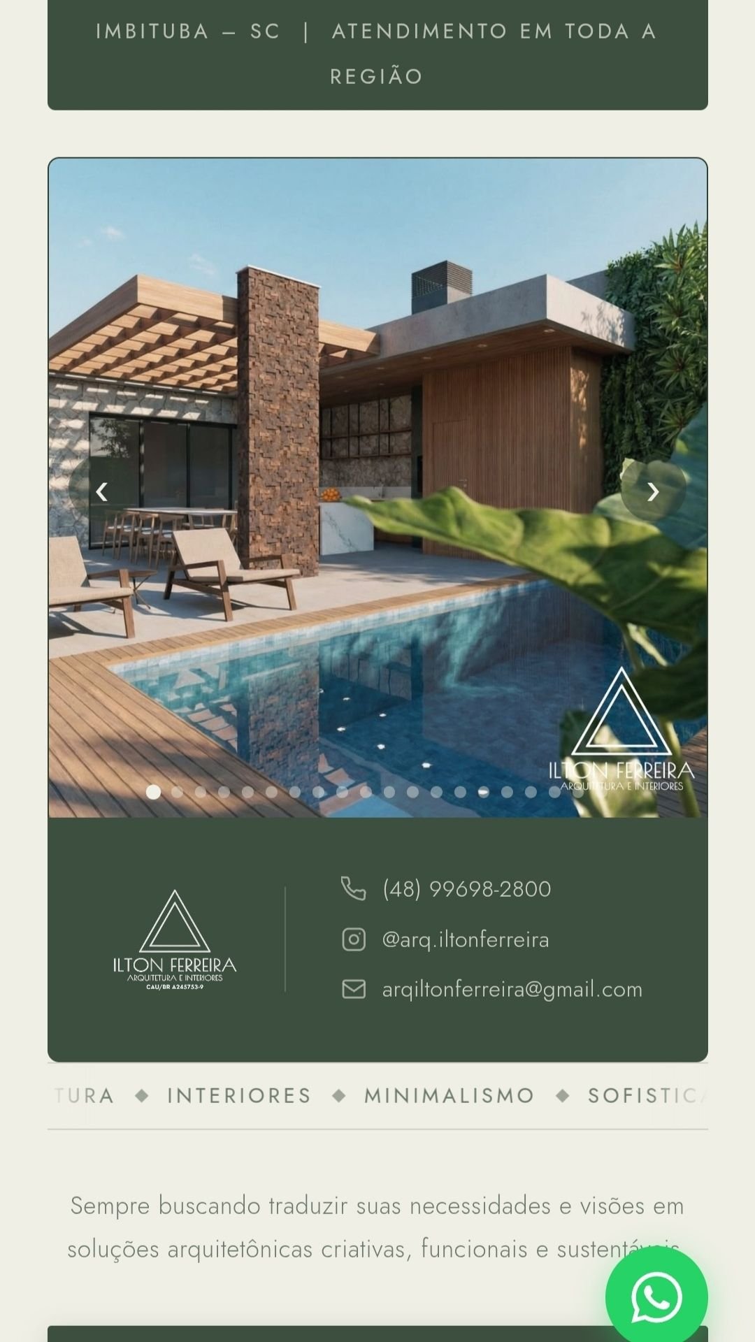 Bio site — Ilton Ferreira Arquitetura e Interiores